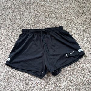 Nike Black Athletic Shorts with White Swoosh